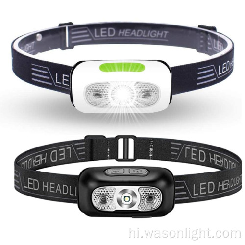 नया सुपर छोटा लाइट वेट XPE 3W 250lumens Bright Headlamp LED USB रिचार्जेबल रनिंग, हाइकिंग के लिए